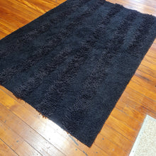 Load image into Gallery viewer, 100% wool Rug AM Shag Black size 160 x 230 cm India