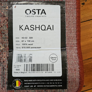 100% wool rug Rug Kasghai 4302 300 size 67 x 130 cm, Belgian