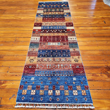 Load image into Gallery viewer, Hand knotted wool rug 24977 size 249 x 77 cm Afghanistan