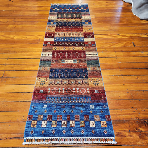 Hand knotted wool rug 24774 size 247 x 74 cm Afghanistan