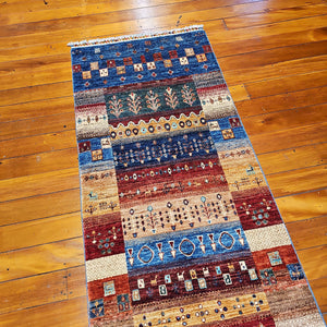 Hand knotted wool rug 24774 size 247 x 74 cm Afghanistan