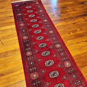 Hand knotted wool rug 31078 size 310 x 78 cm Pakistan