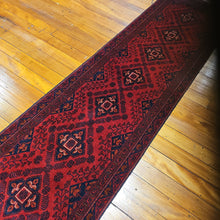 Load image into Gallery viewer, Hand knotted wool rug 28678 size 286 x 78 cm Afghanistan