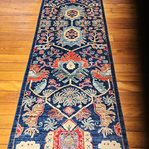 Hand knotted wool rug 30382 size 303 x 82 cm Afghanistan