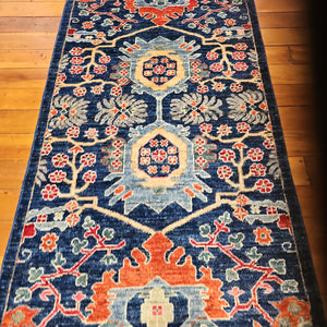 Hand knotted wool rug 30382 size 303 x 82 cm Afghanistan