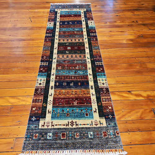 Hand knotted wool rug 25878 size 258 x 78 cm Afghanistan