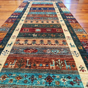 Hand knotted wool rug 25878 size 258 x 78 cm Afghanistan