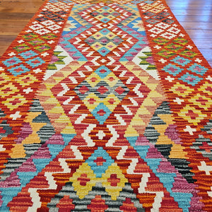 Hand knotted wool rug 24285 size 242 x 85 cm Afghanistan