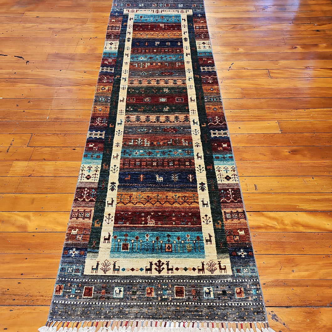 Hand knotted wool rug 25881 size 258 x 81 cm Afghanistan