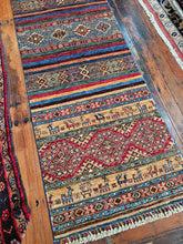 Load image into Gallery viewer, Hand knotted wool rug 25477 size 254 x 77 cm