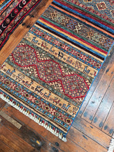 Load image into Gallery viewer, Hand knotted wool rug 25477 size 254 x 77 cm