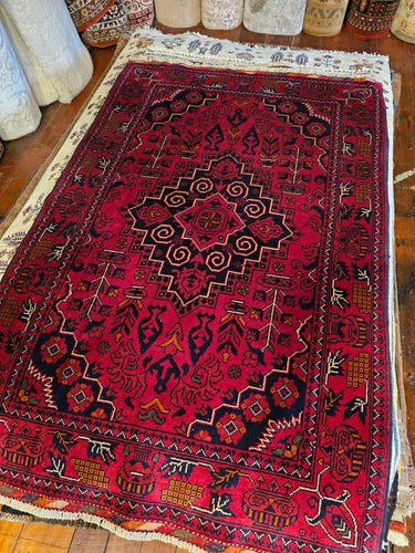 Hand knotted wool rug 154102 size 154 x 102 cm