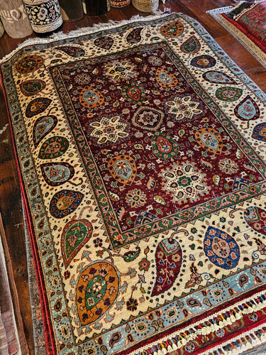 Hand knotted wool rug 193153 size 193 x 153 cm