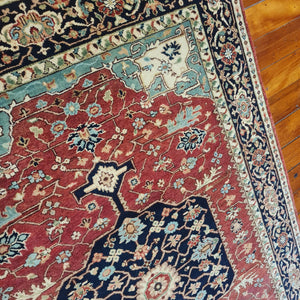Hand knotted wool Rug 127185 size 185 x 127 cm India