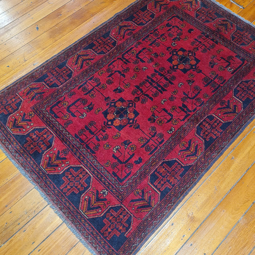 Hand knotted wool rug 14598 size 145 x 98 cm Afghnistan