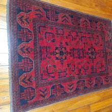Load image into Gallery viewer, Hand knotted wool rug 14598 size 145 x 98 cm Afghnistan