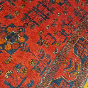 Hand knotted wool rug 14598 size 145 x 98 cm Afghnistan