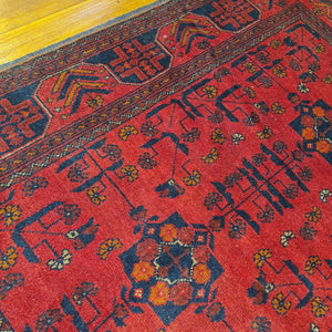 Hand knotted wool rug 14598 size 145 x 98 cm Afghnistan