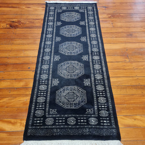 Hand knotted wool rug 19978 size 199 x 78 cm Pakistan