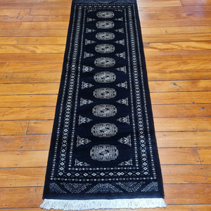 Hand knotted wool rug 18263 size 182 x 63 cm Pakistan