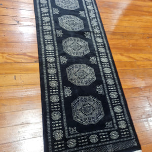 Hand knotted wool rug 19777 size 197 x 77 cm Pakistan