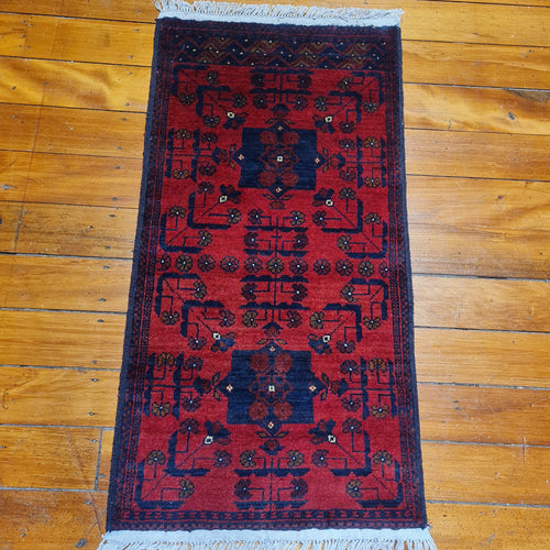 Hand knotted wool rug 9751 size 97 x 51 cm Afghanistan