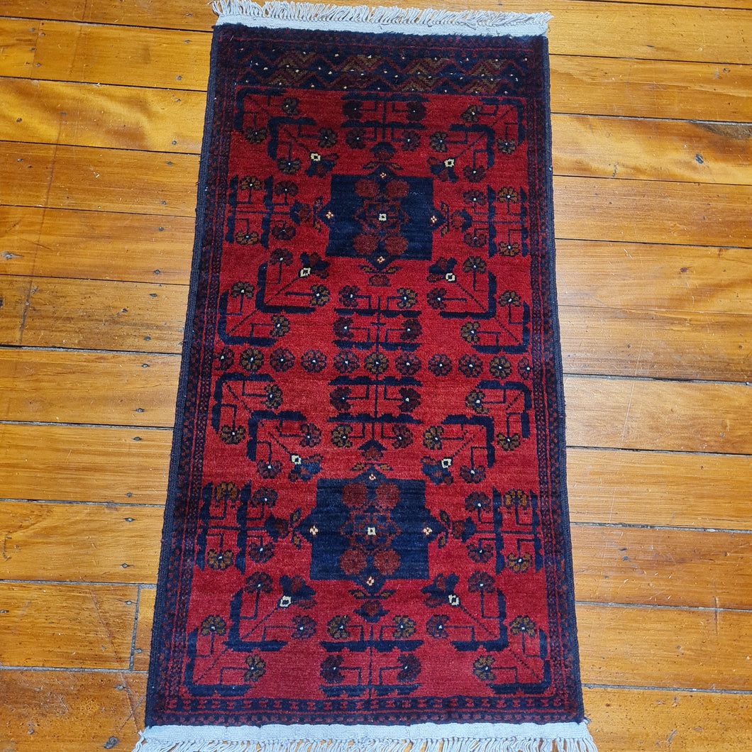 Hand knotted wool rug 9751 size 97 x 51 cm Afghanistan
