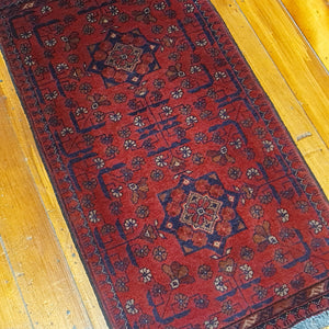 Hand knotted wool rug 9850 size 98 x 50 cm Afghanistan