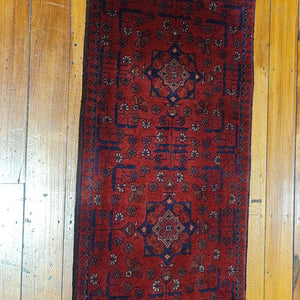 Hand knotted wool rug 9850 size 98 x 50 cm Afghanistan