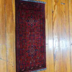 Hand knotted wool rug 9850 size 98 x 50 cm Afghanistan