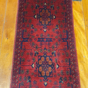 Hand knotted wool rug 10450 size 104 x 50 cm Afghanistan