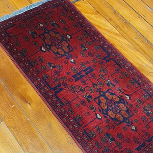 Hand knotted wool rug 10450 size 104 x 50 cm Afghanistan