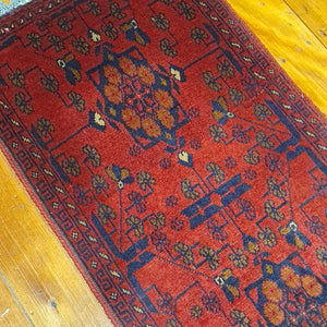 Hand knotted wool rug 10450 size 104 x 50 cm Afghanistan