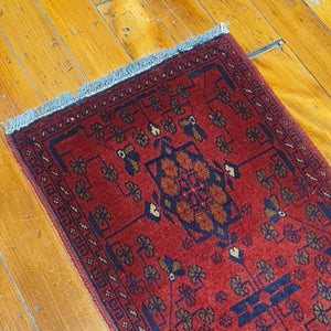 Hand knotted wool rug 10450 size 104 x 50 cm Afghanistan