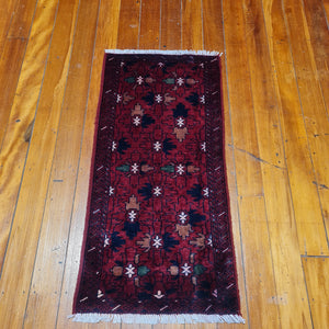 Hand knotted wool rug 10851 size 108 x 51 cm Afghanistan