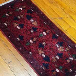 Hand knotted wool rug 10851 size 108 x 51 cm Afghanistan