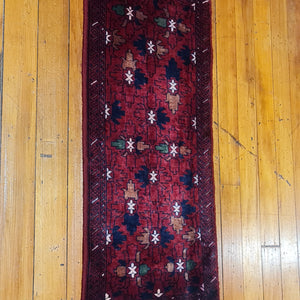 Hand knotted wool rug 10851 size 108 x 51 cm Afghanistan
