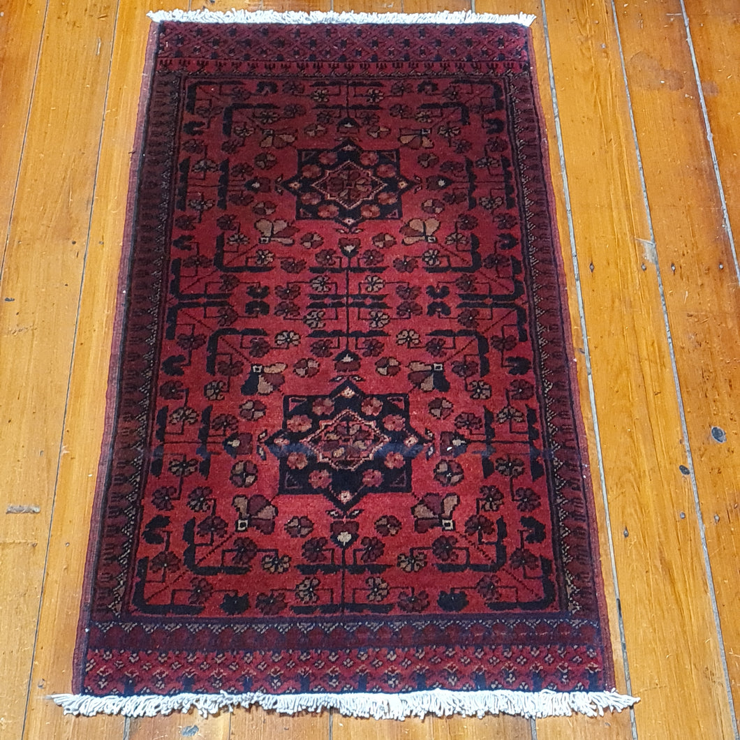 Hand knotted wool rug 10252 size 102 x 52 cm Afghanistan