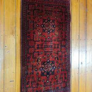 Hand knotted wool rug 10252 size 102 x 52 cm Afghanistan