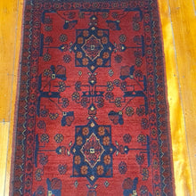 Load image into Gallery viewer, Hand knotted wool rug 9752 size 97 x 52 cm Afghanistan