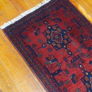 Hand knotted wool rug 9752 size 97 x 52 cm Afghanistan