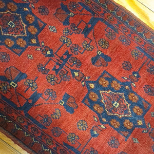 Hand knotted wool rug 9752 size 97 x 52 cm Afghanistan
