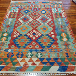 Hand knotted wool rug 246187 size 246 x 187 cm Afghanistan