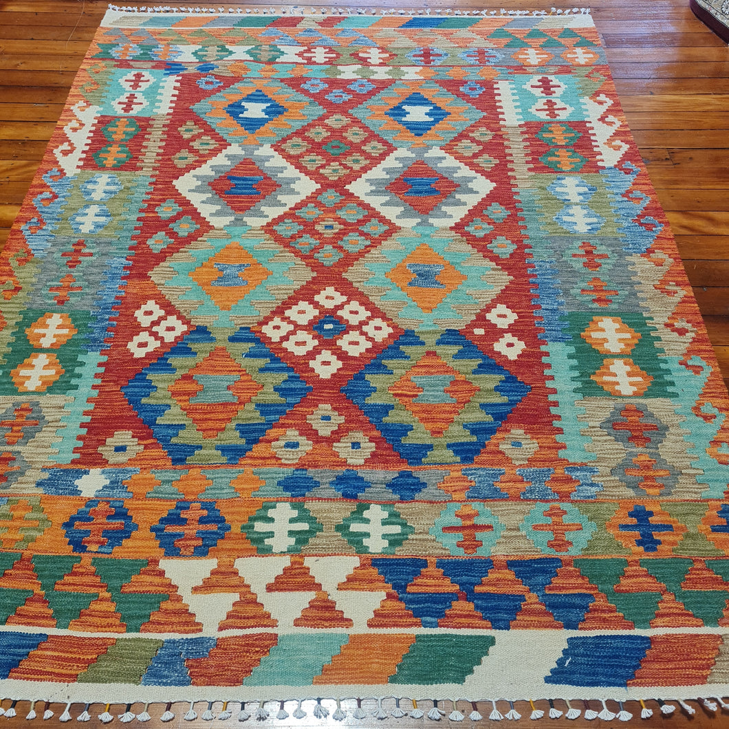 Hand knotted wool rug 246187 size 246 x 187 cm Afghanistan