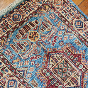 Hand knotted wool rug 11882 size 118 x 82 cm Kazakhstan