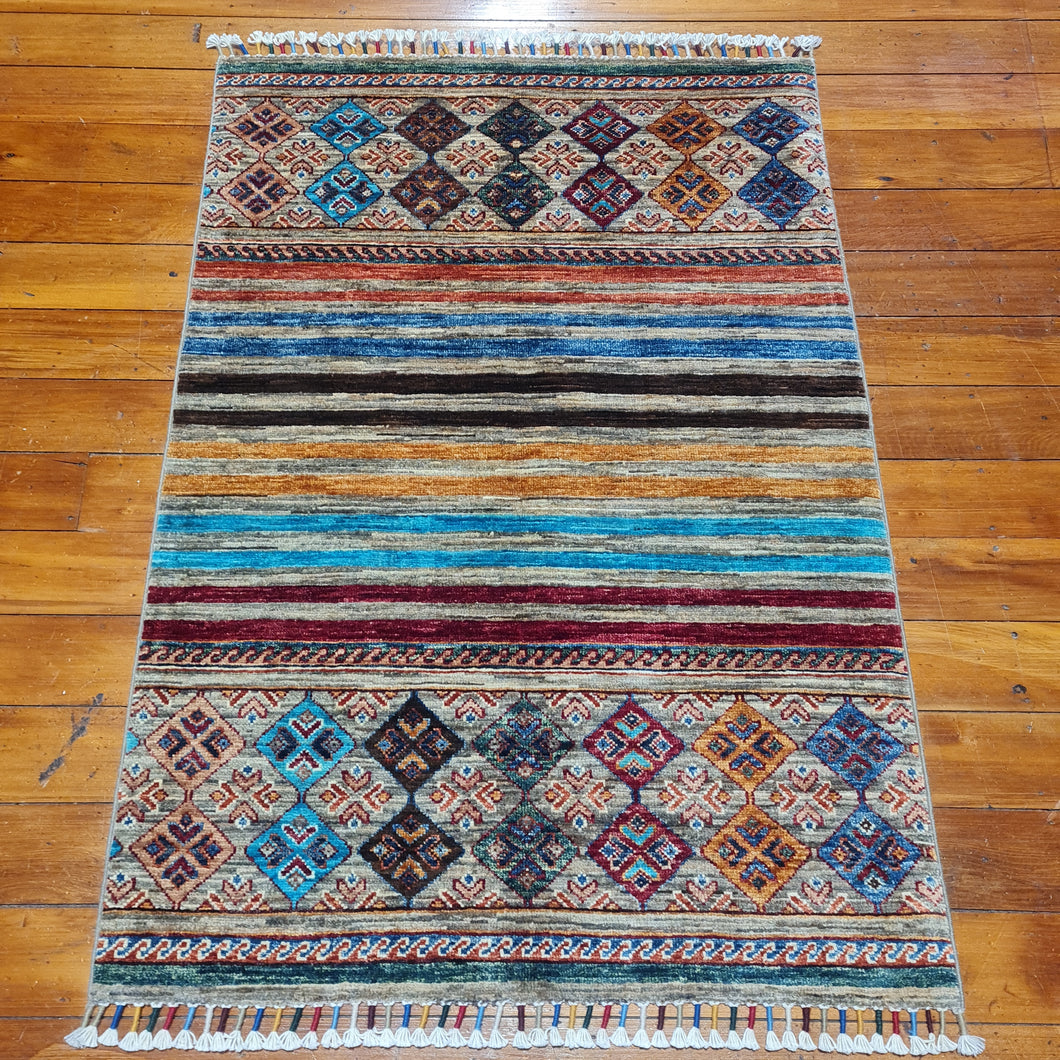 Hand knotted wool rug 12285 size `122 x 85 cm Afghanistan