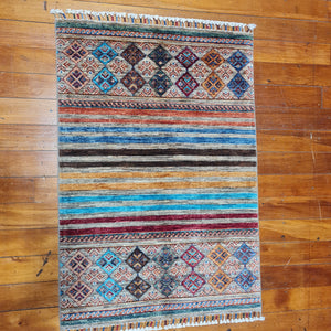 Hand knotted wool rug 12285 size `122 x 85 cm Afghanistan