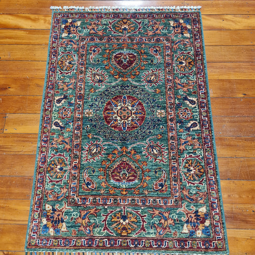 Hand knotted wool rug 12382 size 123 x 82 cm Afghanistan