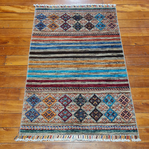 Hand knotted wool rug 10285 size 102 x 85 cm Afghanistan