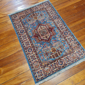 Hand knotted wool rug 11879 sizer 118 x 79 cm Kazakhstan